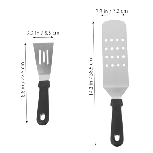 Set de 4 piezas espátulas parrilleras acero inoxidable miniatura 6