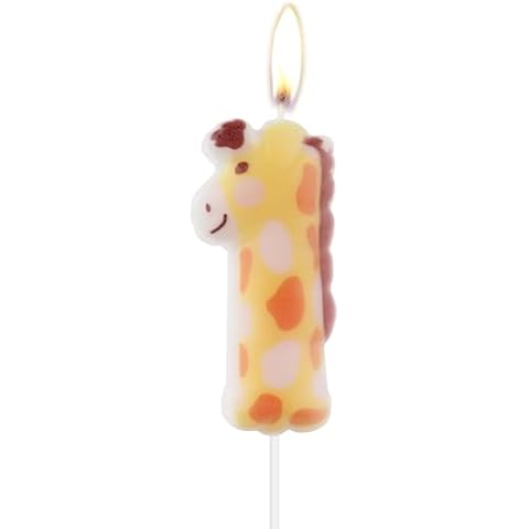 Giraffe Print Number 1 Birthday Candles Cover