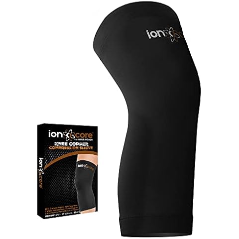Ionocore Knee Support Copper Sleeve | Knee Compression Sleeve for Men & Women | Compression Support for Joint Pain, Arthritis | Aids Home Workout, Weight Lifting, Squats, Jumping, Running & Walking Cover