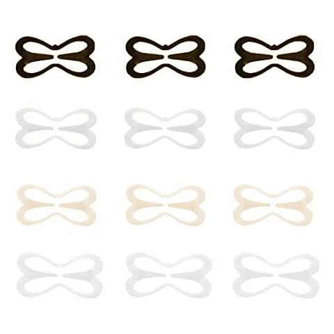 Bra Strap Clips, 12 Pcs Bra Straps Holder Bra Cross Back Clip for Cleavage Enhance Control Non-Slip Bra Clips, Bra Clips for Racer Back (Black, Beige, Clear, White) Cover