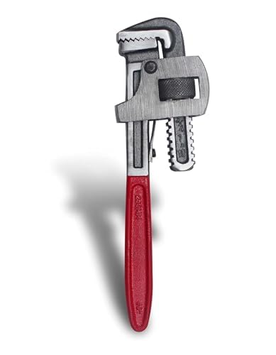 Image of Padmakshi Tools Pipe Wrench 10 Inch - Heavy Duty Adjustable Steel Wrench (Red) | Rust-Resistant Plumbing Hand Tool for Pipe Fitting, Home Repair & Professional Use