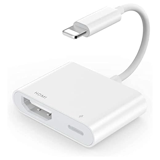 [Apple MFi Certified] Lightning to HDMI Adapter for iPhone to TV, iPhone to HDMI Adapter 1080P Digital AV Adapter Screen Connector Cable with Charging Port for iPhone, iPad on HDTV/Projector