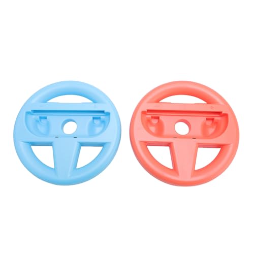 XUMIUZIY 2PCS Steering Wheels for 2, Ergonomic Racing Game Controller Attachment with Improved Grip and SL SR Buttons, for Family Sports Party and Interactive Games (Blue+Orange)