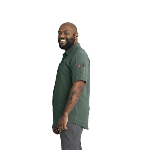 Red Kap Men's Snap Front Jersey Short Sleeve Work Shirt, Dark Forest, Large by Red Kap - Used condition - Image 7