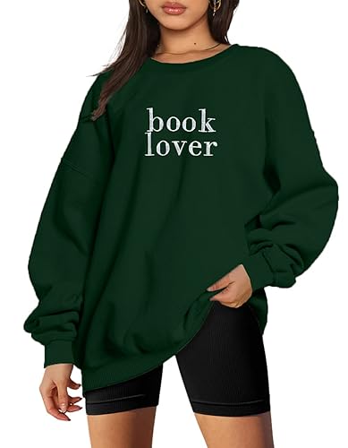MOUSYA Book Lover Embroidered Sweatshirt Women Funny Reading Book Long Sleeve Shirt Casual Teacher Pullover Tops3