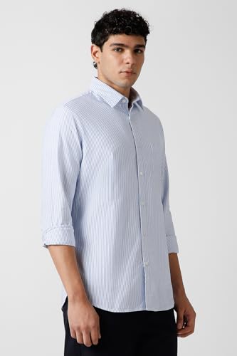 Image of Van Heusen Men's Casual Shirt for Men | Cotton | Stripe | Slim Fit | Full Sleeves |