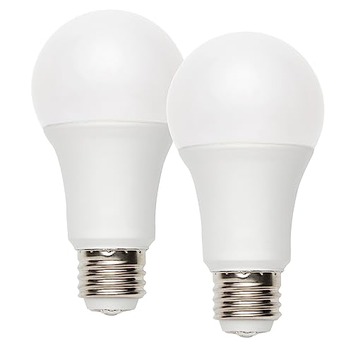 Image of Maxxima 3-Way LED A19 Light Bulb - 40W/80W/120W Equivalent, 600-1200 - 1800 Lumens, 2700K Soft White, Featuring 3 Brightness Levels, Dimmable Indoor Lighting Solution - 2 Pack