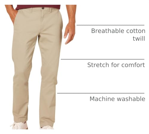 Amazon Essentials Men's Slim-Fit All-Day Stretch Casual Chino Pant, Khaki, 32W x 29L by Amazon Essentials - Used condition - Image 4