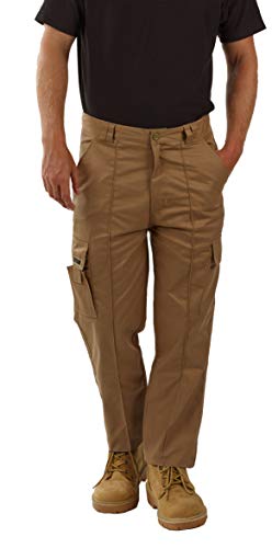 SITE KING Mens Cargo Combat Work Trousers Sizes 28 to 56 with Button & Zip Fly