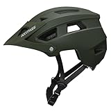 Mountain Bike Helmet Adult Men Women - Ultra Comfort, Super Lightweight Bicycle Helmets, MTB Cycling Gear Biking Accessories with Adjustable Fit & Removable Sun Visor Army Grey