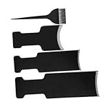 OSOLADY 4個点 美容院用ヘアカラーリングボードとブラシ ヘア染め専用ツール ブラック 髪染め作業が簡単 ハイライトやグラデーションカラーもお手軽に実現可能