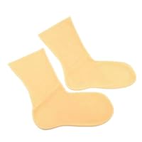 Rubberfashion Latex Socken kurz - Rubber Latexsocken Knöchel lang - Latex Strümpfe für Damen und Herren Hautfarbe 0.4mm L/Schuhgröße: 42-44