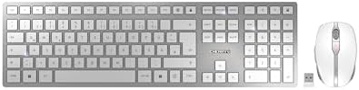 CHERRY DW 9100 Slim, Kabellose Tastatur und Maus, Deutsch QWERTZ, Weiß | Wireless Verbindung über Bluetooth & 2,4 GHz Funk, Leiser Tastenanschlag, 6-Tasten-Mouse, Wiederaufladbar,