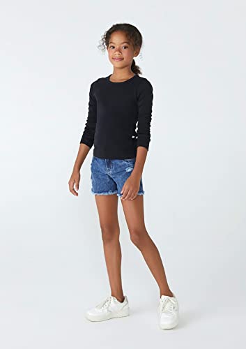 Blusa Básica Infantil Menina Manga Longa Regular Preto 003
