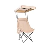 NEONMAN Campingstuhl mit Baldachin, Beach Chair Anglerstuhl, 150 kg Tragkraft Seitliche...