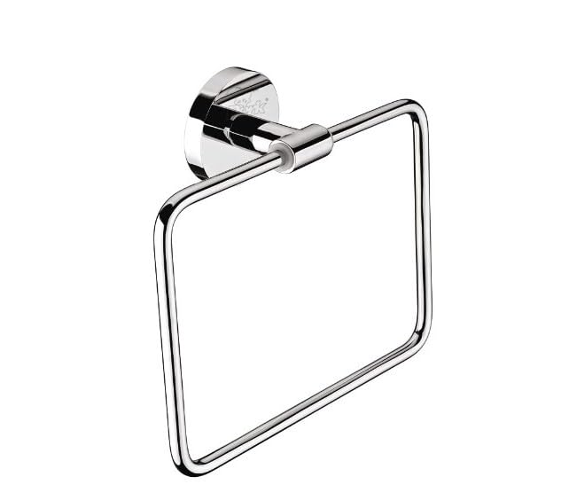 P E R K SQUQRE Towel Ring in Conti-DX Series, Keys, Cloths, Coat, Towel, Napkin, Neck tie, Bag, Scarf, Shower Cap etc Bathroom, Cloth Holder for Bathroom self Adhesive,Steel Rack for Kitchen