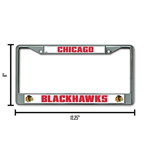 Nhl Chicago Blackhawks Standard Chrome License Plate Frame #TOP3