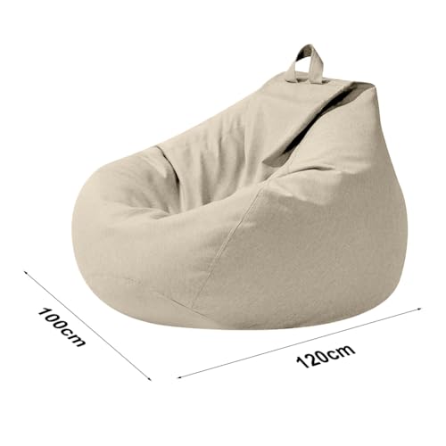 Umllpet Sitzsack XL, Sitzsäcke Tropfenform nur Bezug (ohne Füllung), Bean Bag Chair für Erwachsene Kinder, Gaming Sitzsack für Wohnzimmer Kinderzimmer Sofa Outdoor Deko, 100x120cm (Beige)
