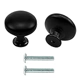 2 Stück Matt-Schwarz Schubladenknopf Klein 30mm Möbelknöpfe Schubladenknopf Knöpfe Kommodenknöpfe Schrankknöpfe Modern Türgriffe Schrankgriffe Griffe Möbel Rund Möbelknauf für Schrank Schublade Küche