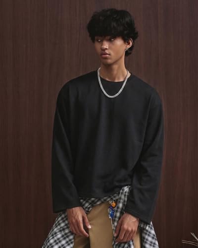 CLOTH N CODE Full Sleeve Black Cotton Oversized Men's T-Shirt - Image 5