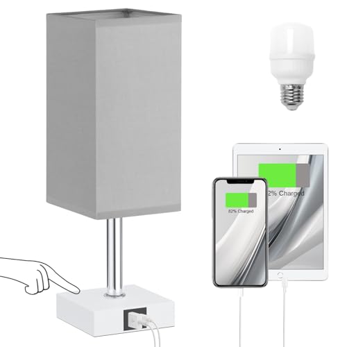 Ambimall Touch Control Table Lamp with USB A+C Charging Ports