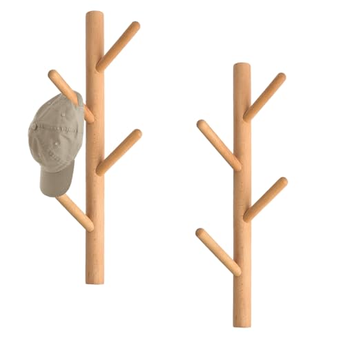 OUYULAI Perchero De Pared Con 8 Ganchos ExtraíBles 50 Cm Madera Maciza Cabide Parede Para Colgar Chaquetas