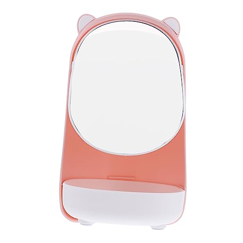 SOESFOUFU 1Pc Standable Makeup Mirror for Women Cute Bear Design Table Mirror with High Definition Surface for Dresser Use Easy Angle for Teens and Friends