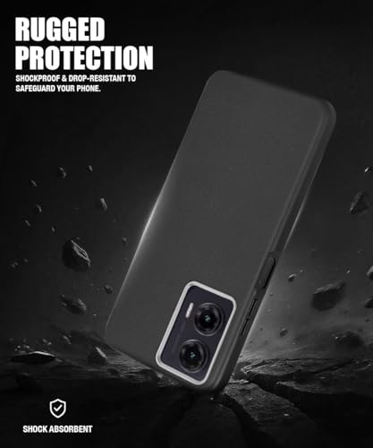 Image of WOW IMAGINE Back Cover for Motorola Moto G35 5G | Ultra Slim Flexible Non-Slip Grip | Inner Fabric | Metal Camera Ring & Lightweight Soft Silicone Mobile Case - Black