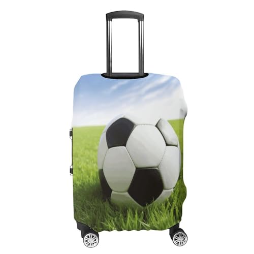 Carry on Luggage Cover Soccer Ball On Grassy Suitcase Covers for Luggages Tsa Approved Travel Luggage Sleeve Protector Elastic Suitcase Protector Anti-Scratch Washable Fits 19-30 Inch Case -S4