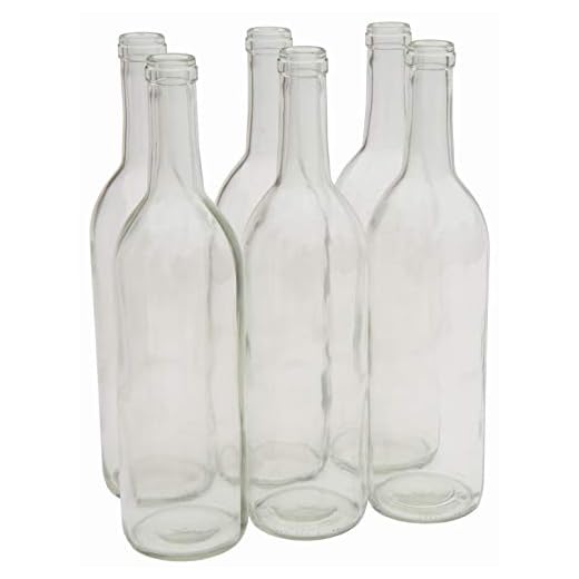North Mountain Supply - W5CL6 750ml Glass Bordeaux Wine Bottle Flat-Bottomed Cork Finish - Case of 6 (W5 Clear/Flint)