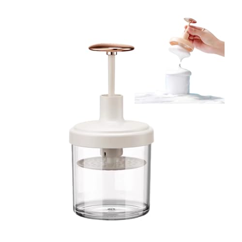 洗顔泡立て器 340ml ポータブル もちふわ泡立て器 固形石鹸対応 シャワー・風呂・顔・シャンプー用 きめ細かなマイクロバブル 泡立て器 洗顔フォームメーカークレンザー 深層スキンケア 家庭用・旅行用 (ホワイト)