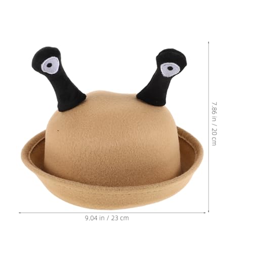 Homoyoyo Small Round Snail Eyes Hat for Creative Casual Wear Cap Light Brown Dress Up Hat for Adorable and Unique Design for Fall and Winter2
