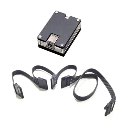 Lonrtesw Cable de Alimentación para Disco Duro HDD SSD de 12 V CC (5,5 X 2,5 mm) A 12 V (5 V) Módulo Adaptador de Disco Duro Fuente de Alimentación DC- NAS 4SATA