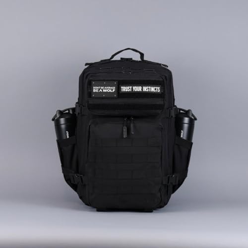WOLFpak 45L Athletic Gym Backpack - Durable 1000D Waterproof Oxford Material with MOLLE Webbing, Laptop Pocket & Dual Cup Holders, Durable Fitness/Travel/Military Daypack (Alpha Black) - Image 4