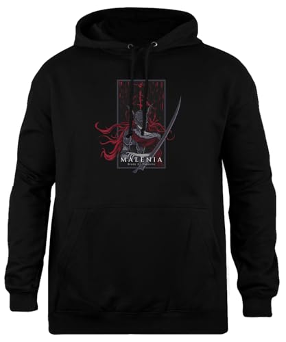 Udaytee Malenia Blade of Miquella Felpa Unisex Nera con Cappuccio dalla vestibilità Semplice