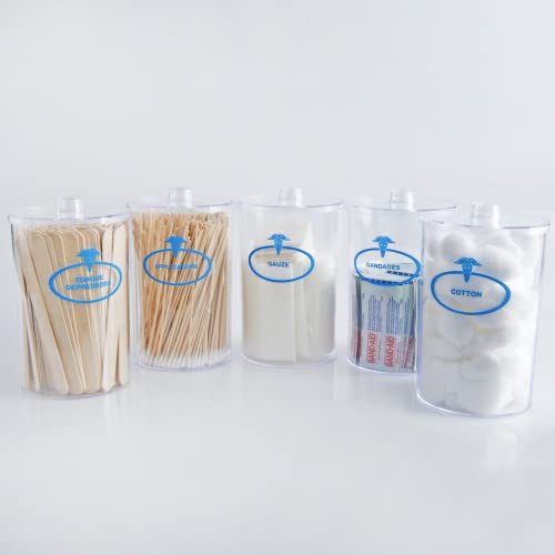 Image of BV Medical Clear Sundry Jars, Labeled, Unbranded, Set of 5 each (Pack of 2)