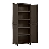 Rimax | Armario Organizador Plástico Grande 4 Niveles Ajustables 1 Fijo, Gabinete Almacenamiento...