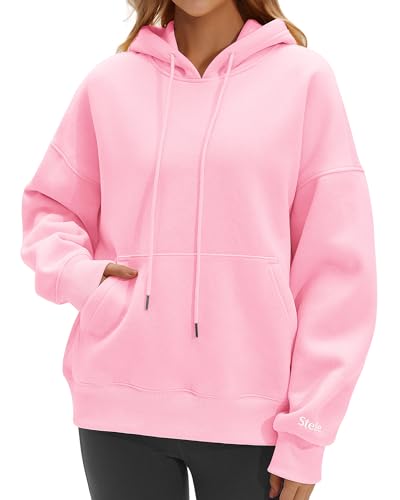 Stelle Women's Oversized Fleece Hoodie Printed Cuff Fall Sweatshirts - image 1