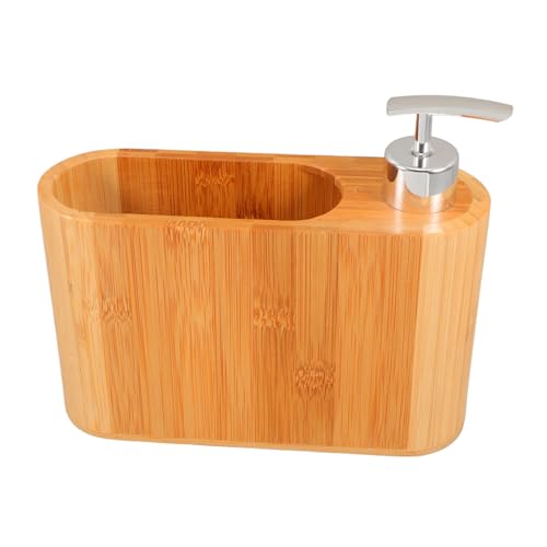 ARTSEWPLY Jabón de Mano Ovalado Botella Reutilizable de Champú y Acondicionador Multifuncional Ducha Ergonómico y Estético y Madera