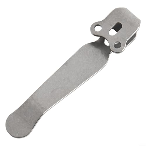 Clip de transporte profundo, clip trasero de aleación, acabado formado a mano, compatible con cuchillos, transporte discreto y seguro en patrón de damasco negro lavado a la piedra, oro rosa, dorado