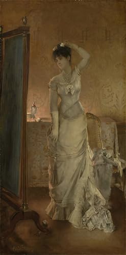 Tableaux Peinture sur Toile L'hiver d'Alfred Emile Stevens Déco Chambre 60x90cm