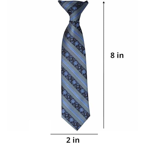 Boys' Brilliant Blue Anna Floral Clip-On Tie, 8" Length2