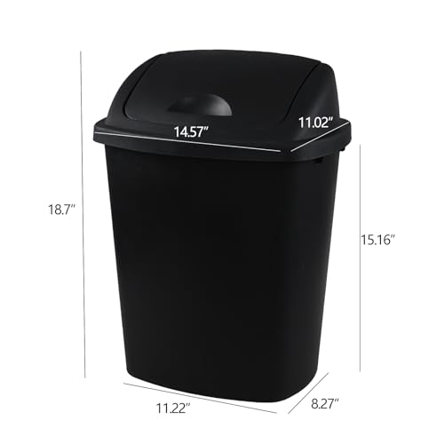 Caneca de basura rectangular negra 6.6 gal 4 unidades miniatura 2