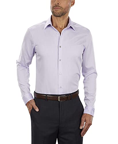 image for Calvin Klein Men's Dress Shirt Slim Fit Non Iron Herringbone, Lilac, 1