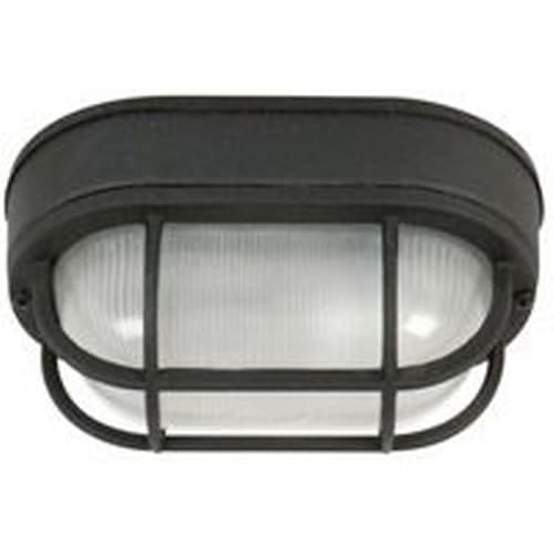 Image of Craftmade Z396-TB Bulkhead Outdoor Marine Flush Mount Ceiling Lighting, 1-Light 60 Watt (5 inch W x 9 inch H), Matte Black
