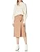The Drop Women's Manon Faux Leather Wrap OR button front Midi Skirt, Camel, XS