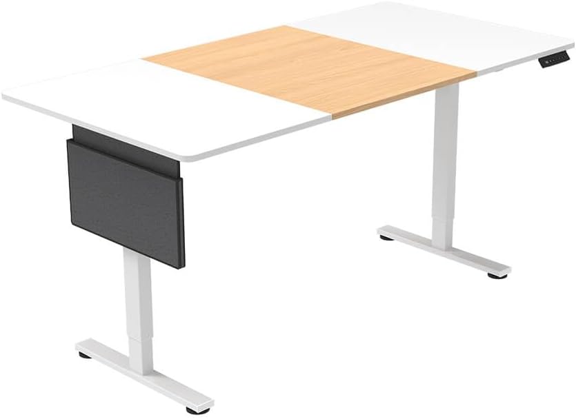 Height-adjustable desk including PC holder, ergonomic design in white, 160 x 80 cm for home office and office