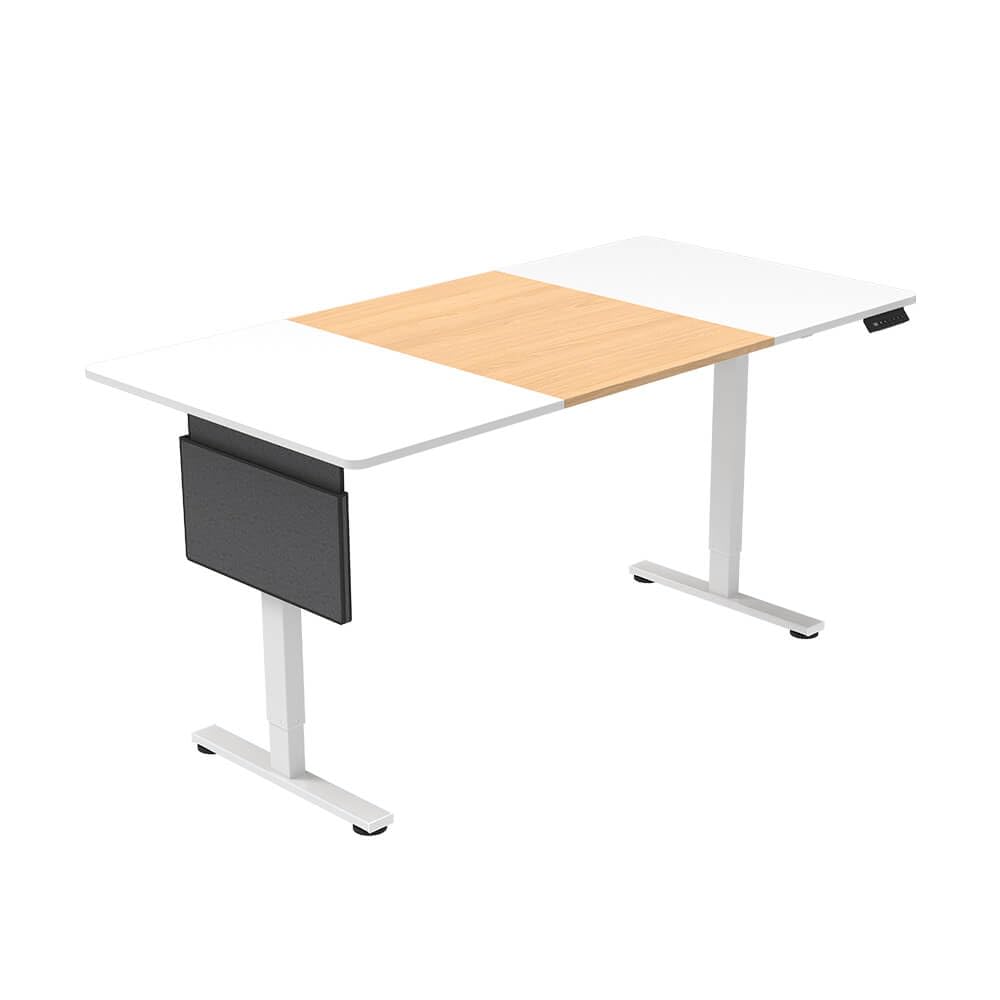 Home Deluxe Elmo - Scrivania regolabile in altezza, design ergonomico, colore bianco, 160 x 60 cm, per casa e ufficio