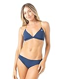 Roxy Women's Reversible Bikini Top – UPF 50+, Quick-Dry, Removable Pads, Swimsuit Top, Surf & Beachwear, Navy Combo, Large