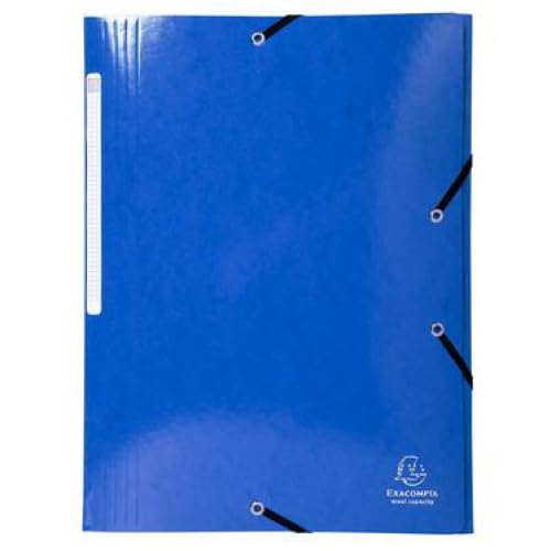 Set di 25 cartelline con elastico a 3 lembi IDERAMA, rivestita con film di grande capacità, colore: blu scuro